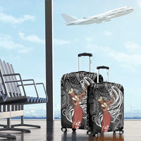 Tahiti Islands Polynesian Plumeria Luggage Cover Tahitian Vahine 'Ote'a - Black LT7 - Polynesian Pride
