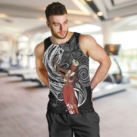 Tahiti Islands Polynesian Plumeria Men Tank Top Tahitian Vahine 'Ote'a - Black LT7 Black - Polynesian Pride