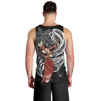 Tahiti Islands Polynesian Plumeria Men Tank Top Tahitian Vahine 'Ote'a - Black LT7 - Polynesian Pride