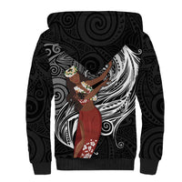 Tahiti Islands Polynesian Plumeria Sherpa Hoodie Tahitian Vahine 'Ote'a - Black LT7 - Polynesian Pride