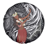 Tahiti Islands Polynesian Plumeria Spare Tire Cover Tahitian Vahine 'Ote'a - Black LT7 - Polynesian Pride