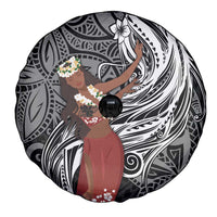 Tahiti Islands Polynesian Plumeria Spare Tire Cover Tahitian Vahine 'Ote'a - Black LT7 - Polynesian Pride