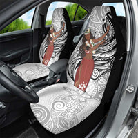 Tahiti Islands Polynesian Plumeria Car Seat Cover Tahitian Vahine 'Ote'a - White LT7 - Polynesian Pride