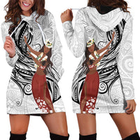 Tahiti Islands Polynesian Plumeria Hoodie Dress Tahitian Vahine 'Ote'a - White LT7 - Polynesian Pride