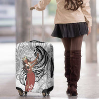 Tahiti Islands Polynesian Plumeria Luggage Cover Tahitian Vahine 'Ote'a - White LT7 - Polynesian Pride
