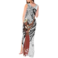 Tahiti Islands Polynesian Plumeria Tank Maxi Dress Tahitian Vahine 'Ote'a - White LT7 - Polynesian Pride
