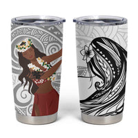 Tahiti Islands Polynesian Plumeria Tumbler Cup Tahitian Vahine 'Ote'a - White LT7 White - Polynesian Pride