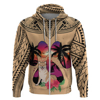 Polynesian Hoodie Dog Lover With Shiba Inu - Sunset At The Beach LT7 - Polynesian Pride