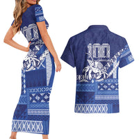 Queen Salote College 100th Anniversary Couples Matching Short Sleeve Bodycon Dress and Hawaiian Shirt QSC Royal Girls LT7 - Polynesian Pride