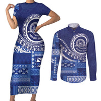 Queen Salote College 100th Anniversary Couples Matching Short Sleeve Bodycon Dress and Long Sleeve Button Shirt QSC Royal Girls LT7 Royal Blue - Polynesian Pride