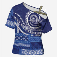 Queen Salote College 100th Anniversary Cross Shoulder Shirt QSC Royal Girls LT7 Female Royal Blue - Polynesian Pride