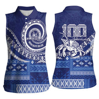 Queen Salote College 100th Anniversary Women Sleeveless Polo Shirt QSC Royal Girls LT7 - Polynesian Pride