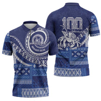 Queen Salote College 100th Anniversary Zipper Polo Shirt QSC Royal Girls LT7 - Polynesian Pride
