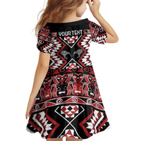 Personalised Taniko Motifs Aotearoa Family Matching Off Shoulder Short Dress and Hawaiian Shirt Waitangi Kowhaiwhai Kiwi LT7 - Polynesian Pride