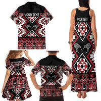 Personalised Taniko Motifs Aotearoa Family Matching Tank Maxi Dress and Hawaiian Shirt Waitangi Kowhaiwhai Kiwi LT7 - Polynesian Pride