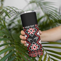 Personalised Taniko Motifs Aotearoa Skinny Tumbler Waitangi Kowhaiwhai Kiwi LT7 - Polynesian Pride