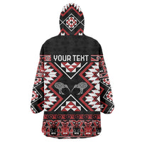 Personalised Taniko Motifs Aotearoa Wearable Blanket Hoodie Waitangi Kowhaiwhai Kiwi LT7 - Polynesian Pride