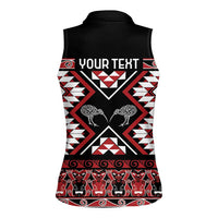 Personalised Taniko Motifs Aotearoa Women Sleeveless Polo Shirt Waitangi Kowhaiwhai Kiwi LT7 - Polynesian Pride