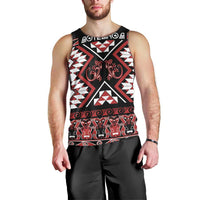 Personalised Aotearoa Waitangi Men Tank Top Taniko Motifs - Mania Gecko