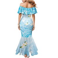 Guam Fishhook Mix Guasali Flowers Family Matching Mermaid Dress and Hawaiian Shirt Dreaming Turquoise LT7 - Polynesian Pride
