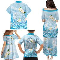Guam Fishhook Mix Guasali Flowers Family Matching Puletasi and Hawaiian Shirt Dreaming Turquoise LT7 - Polynesian Pride