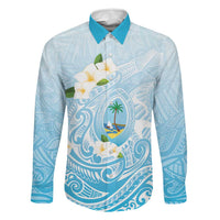 Guam Fishhook Mix Guasali Flowers Family Matching Summer Maxi Dress and Hawaiian Shirt Dreaming Turquoise LT7 Dad's Shirt - Long Sleeve Turquoise - Polynesian Pride