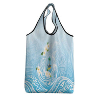 Guam Fishhook Mix Guasali Flowers Grocery Bag Dreaming Turquoise