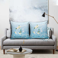 Guam Fishhook Mix Guasali Flowers Pillow Cover Dreaming Turquoise LT7 - Polynesian Pride