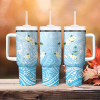 Guam Fishhook Mix Guasali Flowers Tumbler With Handle Dreaming Turquoise