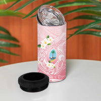 Guam Fishhook Mix Guasali Flowers 4 in 1 Can Cooler Tumbler Dreaming Coral