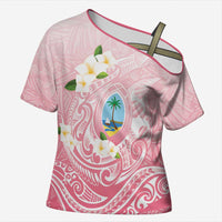 Guam Fishhook Mix Guasali Flowers Cross Shoulder Shirt Dreaming Coral