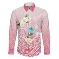 Guam Fishhook Mix Guasali Flowers Family Matching Summer Maxi Dress and Hawaiian Shirt Dreaming Coral LT7 Dad's Shirt - Long Sleeve Pink - Polynesian Pride