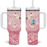 Guam Fishhook Mix Guasali Flowers Tumbler With Handle Dreaming Coral