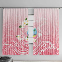 Guam Fishhook Mix Guasali Flowers Window Curtain Dreaming Coral LT7 With Hooks Pink - Polynesian Pride