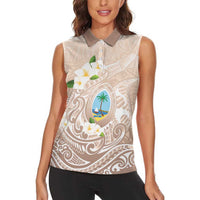 Guam Fishhook Mix Guasali Flowers Women Sleeveless Polo Shirt Dreaming Hazel