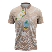 Guam Fishhook Mix Guasali Flowers Zipper Polo Shirt Dreaming Hazel