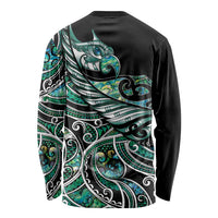 Maori Matariki - Manaia Long Sleeve Shirt Emerald Paua Shell