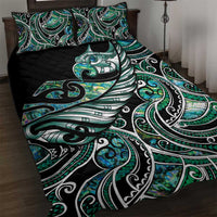 Maori Matariki - Manaia Quilt Bed Set Emerald Paua Shell