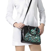 Maori Matariki - Manaia Shoulder Handbag Emerald Paua Shell