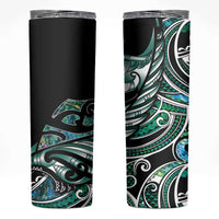 Maori Matariki - Manaia Skinny Tumbler Emerald Paua Shell