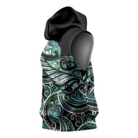 Maori Matariki - Manaia Sleeveless Hoodie Emerald Paua Shell