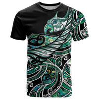 Maori Matariki - Manaia T Shirt Emerald Paua Shell