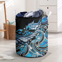Maori Matariki - Manaia Laundry Basket Galaxy Blue Paua Shell