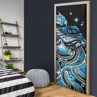Maori Matariki - Manaia Door Cover Galaxy Blue Paua Shell