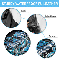Maori Matariki - Manaia Spare Tire Cover Galaxy Blue Paua Shell