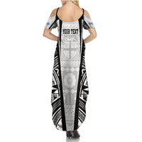 Personalised Fiji Rugby Family Matching Summer Maxi Dress and Hawaiian Shirt 2023 World Cup History Makers - White Ver LT7 - Polynesian Pride