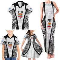 Personalised Fiji Rugby Family Matching Tank Maxi Dress and Hawaiian Shirt 2023 World Cup History Makers - White Ver LT7 - Polynesian Pride