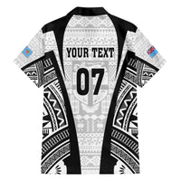 Personalised Fiji Rugby Family Matching Tank Maxi Dress and Hawaiian Shirt 2023 World Cup History Makers - White Ver LT7 - Polynesian Pride