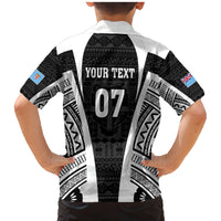 Personalised Fiji Rugby Family Matching Mermaid Dress and Hawaiian Shirt 2023 World Cup History Makers - Black Ver LT7 - Polynesian Pride