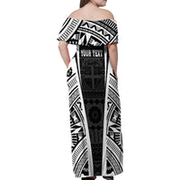 Personalised Fiji Rugby Family Matching Off Shoulder Maxi Dress and Hawaiian Shirt 2023 World Cup History Makers - Black Ver LT7 - Polynesian Pride